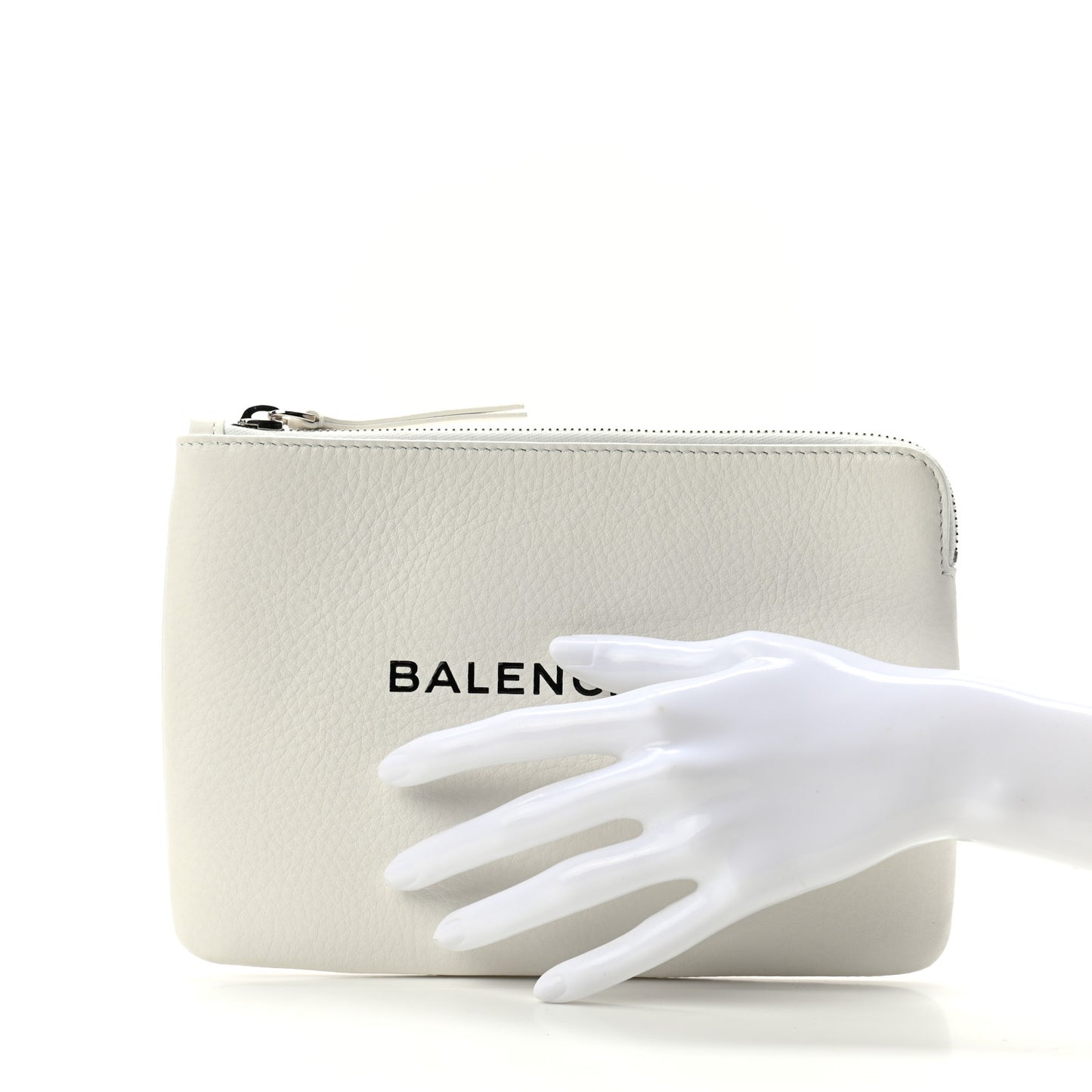 Calfskin Logo M Everyday Pouch White