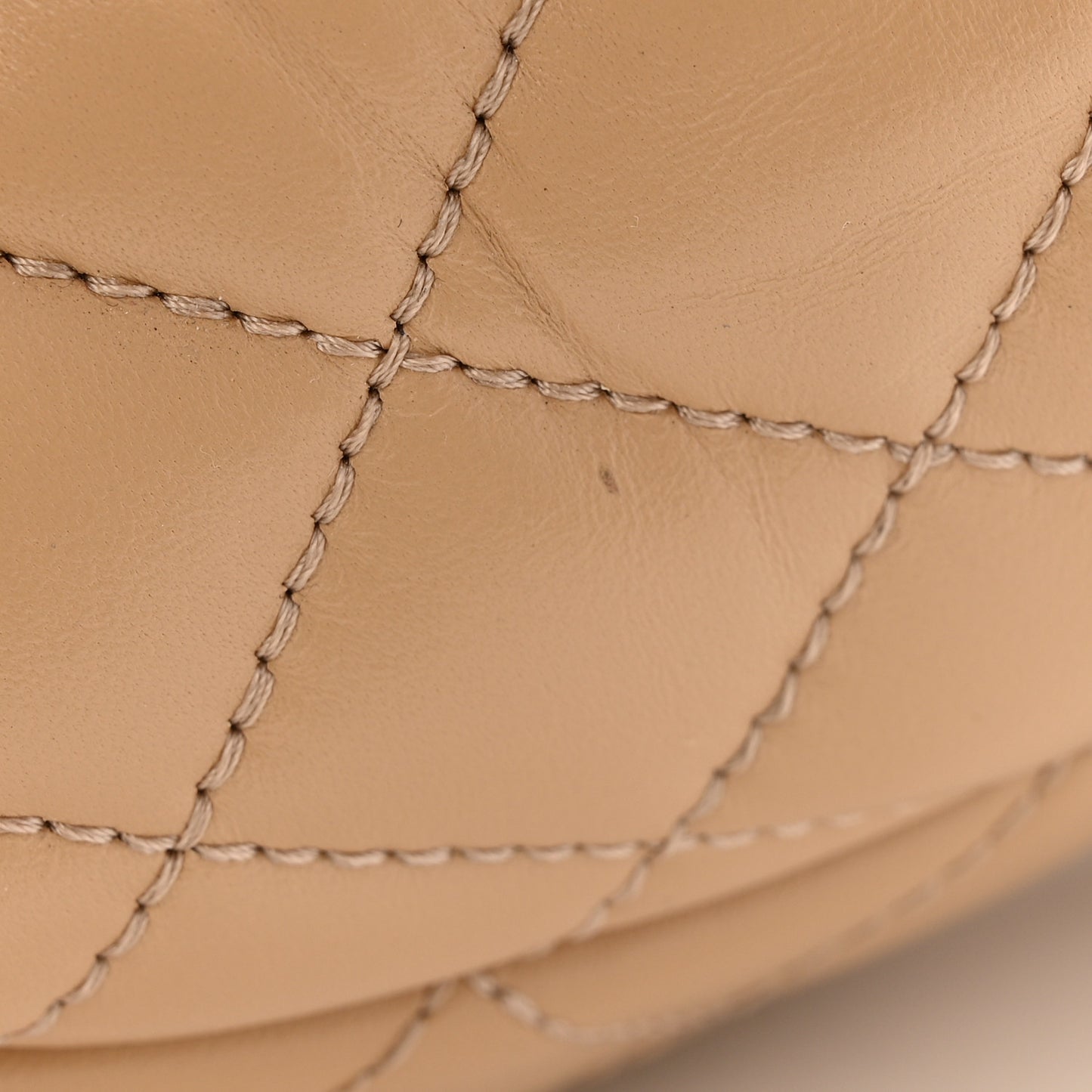 Lambskin Quilted Camelia CC Wedge Sandal Mules 38 Beige