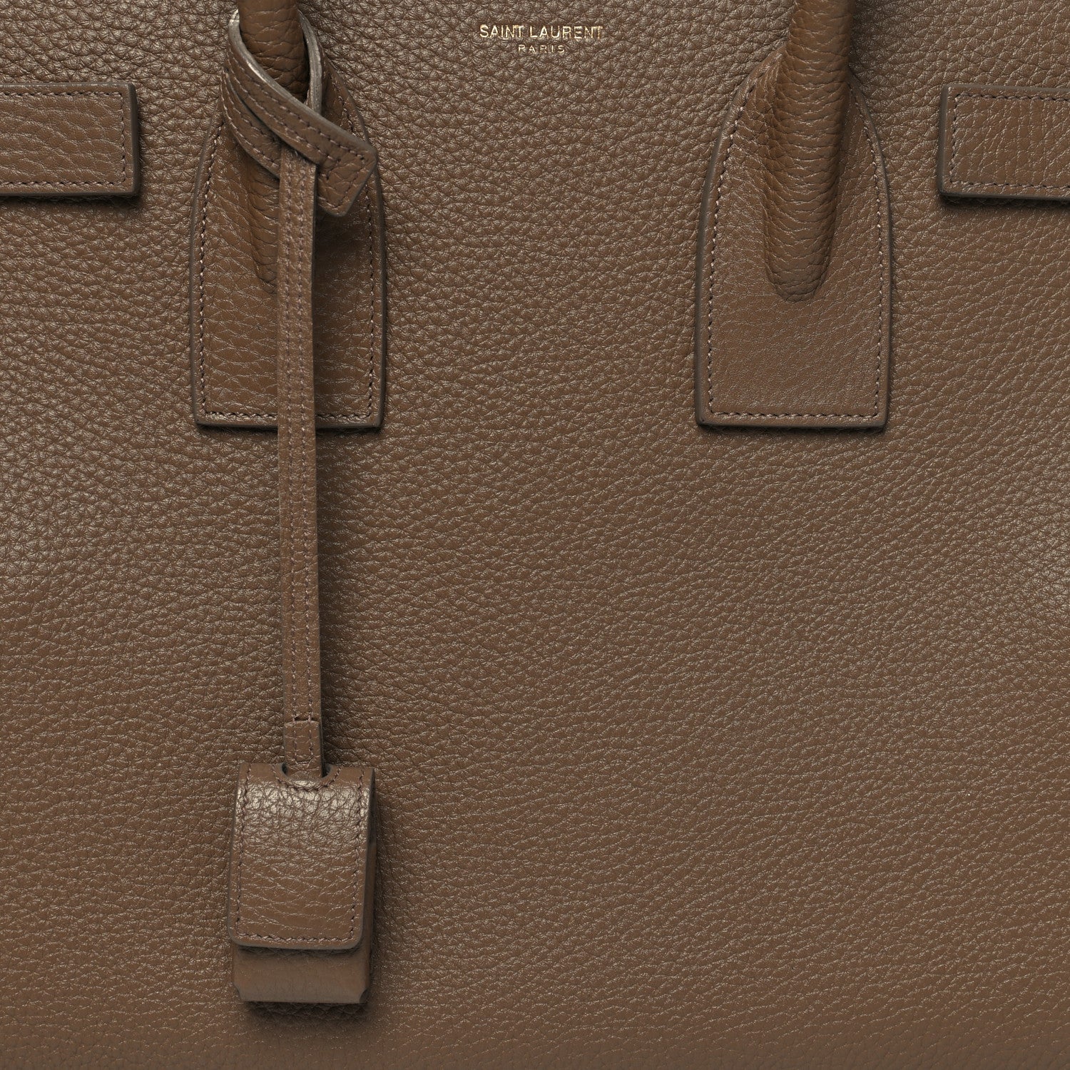 Saint Laurent Grained Calfskin Small Sac De Jour Taupe 9 of 13