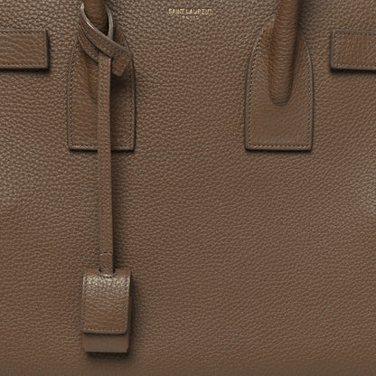 Saint Laurent Grained Calfskin Small Sac De Jour Taupe 9 of 13