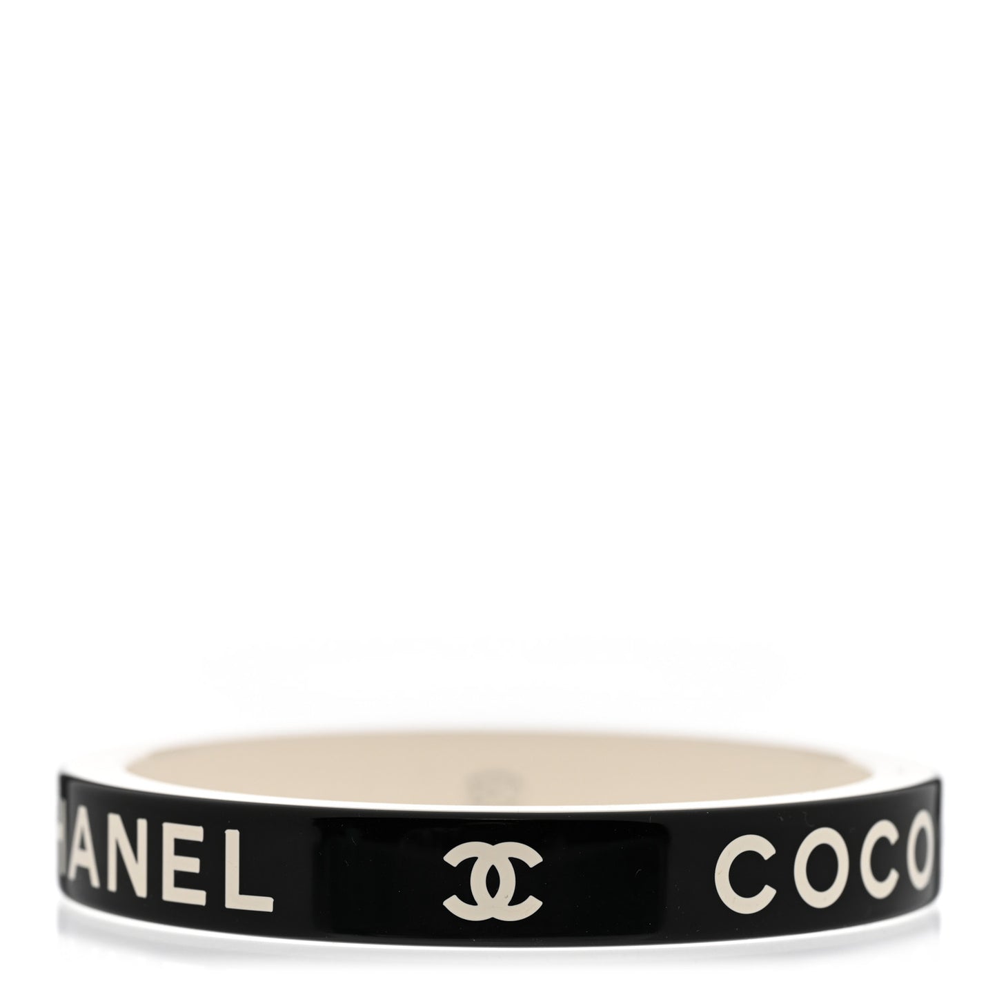 Resin Logo Bangle Bracelet Black White