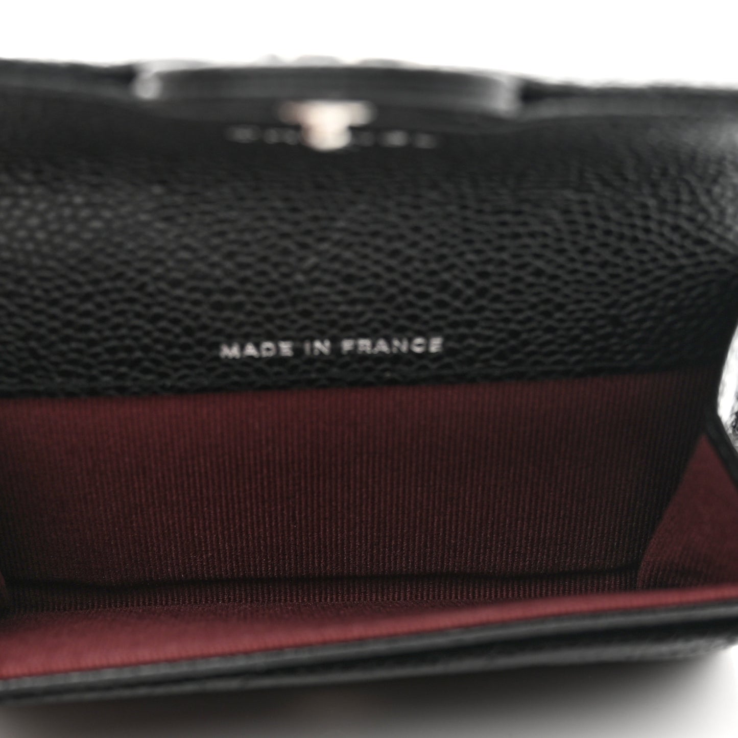 Caviar Quilted Flap Card Holder Wallet Black