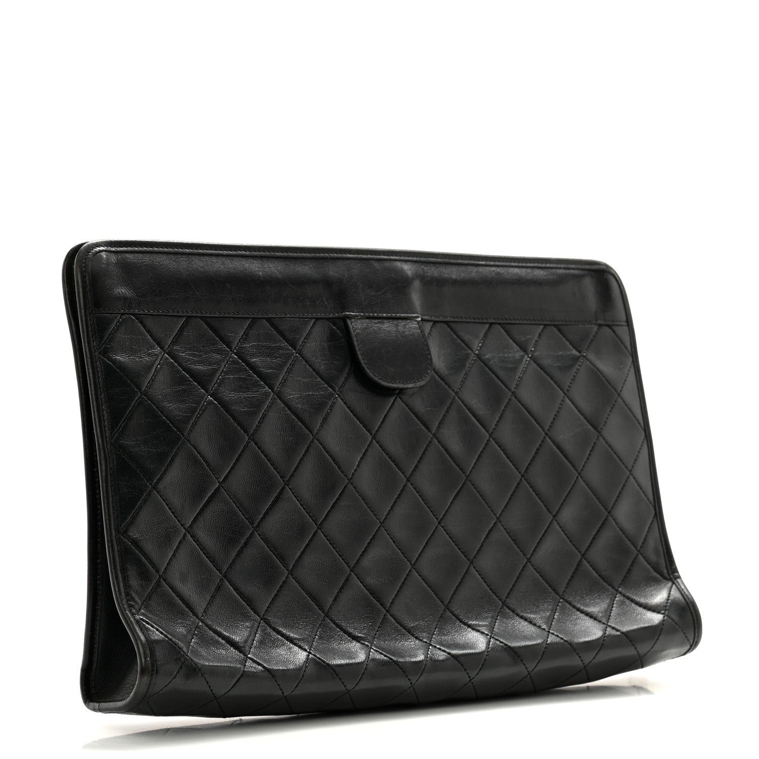 Chanel Lambskin Quilted CC Large Clutch Black 3 of 13
