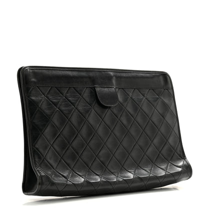 Chanel Lambskin Quilted CC Large Clutch Black 3 of 13