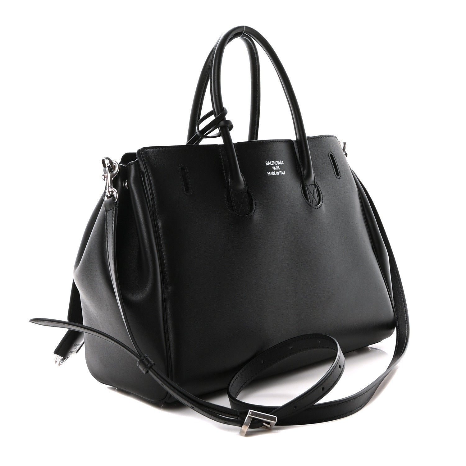 Balenciaga Smooth Calfskin Small Bel Air Carry All Bag Black 3 of 10