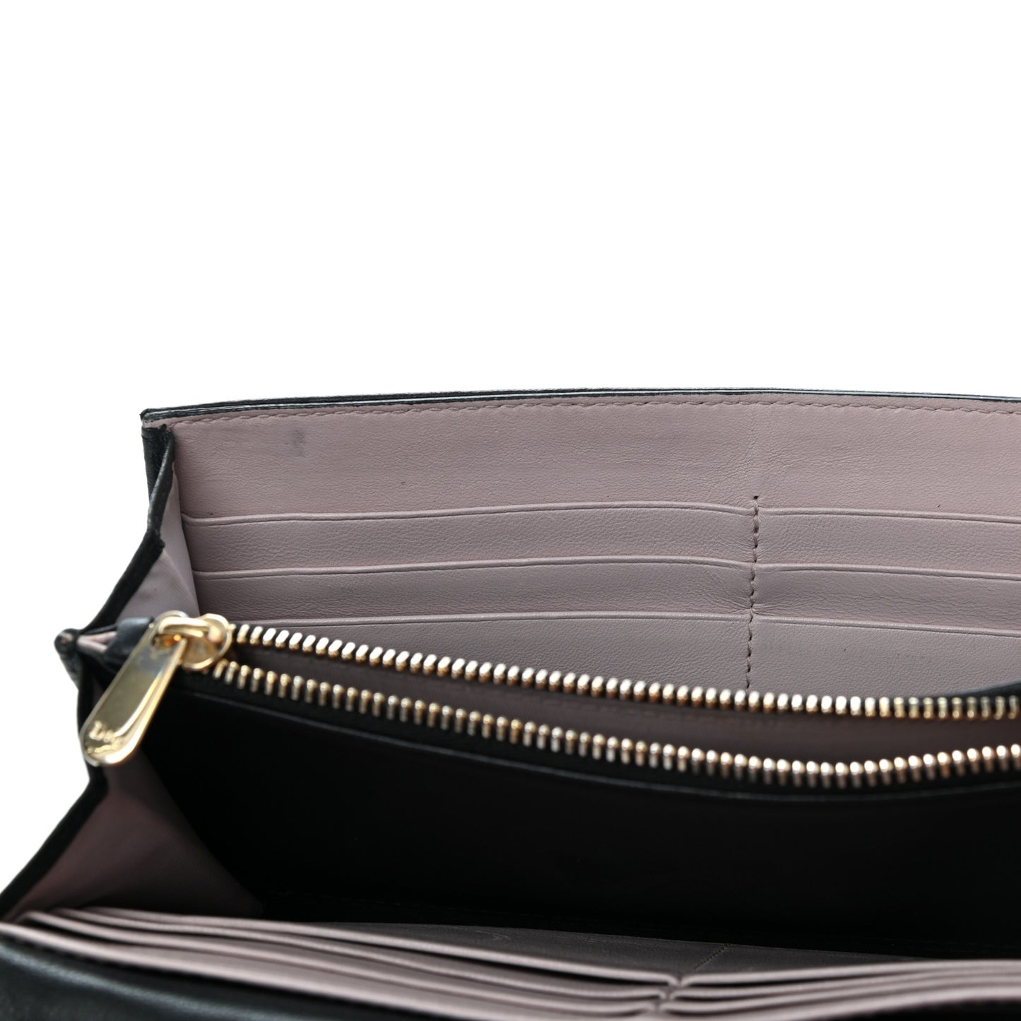 Lambskin Cannage Miss Dior Chain Wallet Black