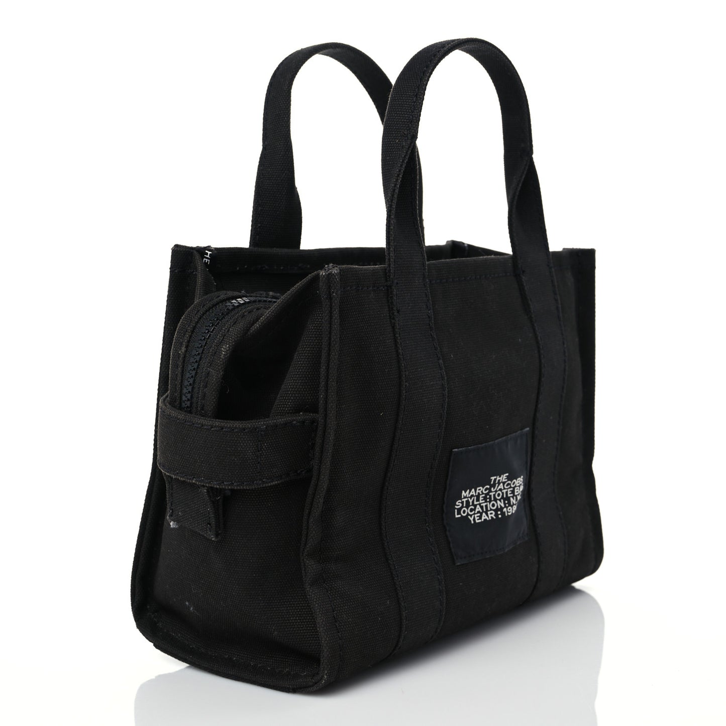 Cotton Canvas Mini The Traveler Tote Bag Black