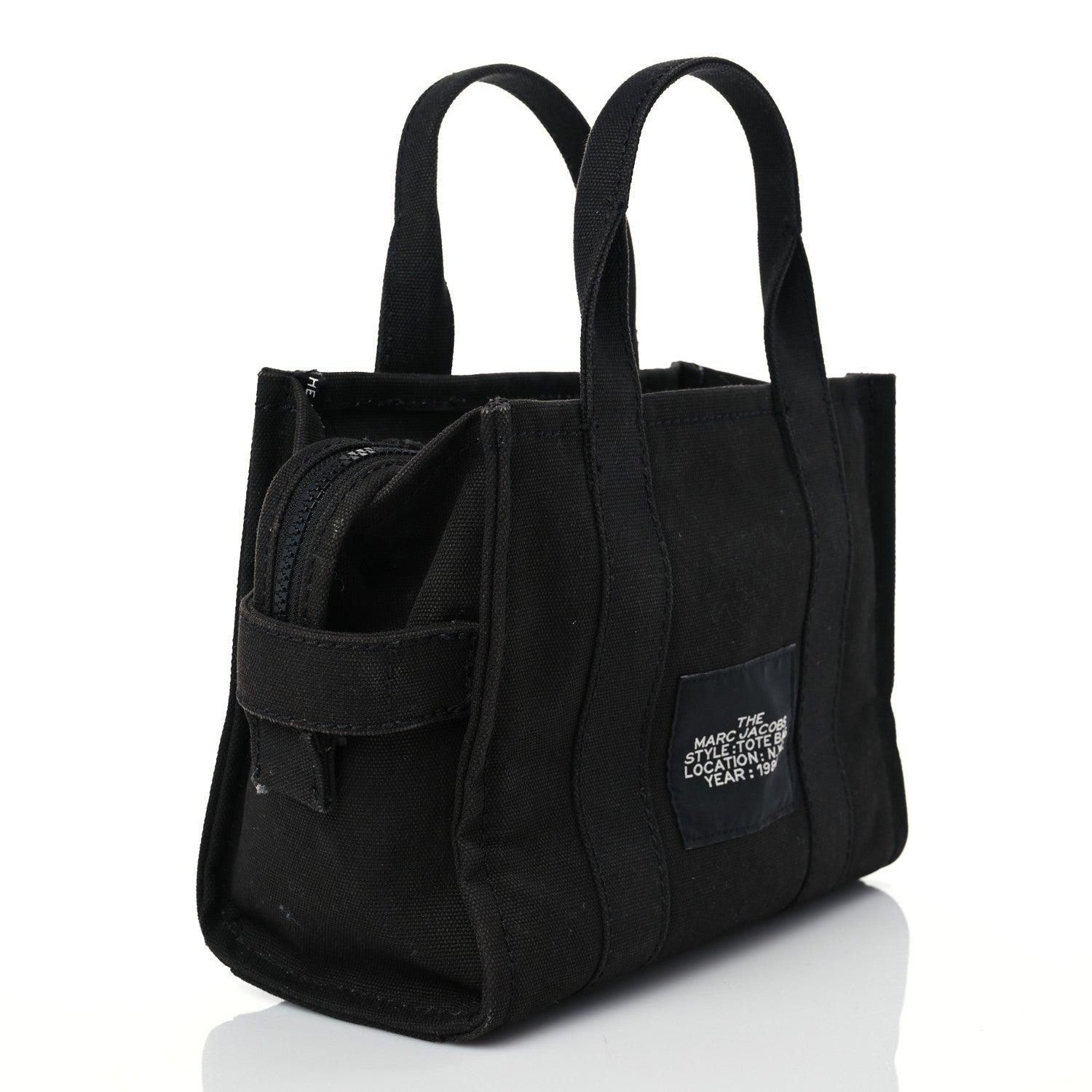 Marc Jacobs Cotton Canvas Mini The Traveler Tote Bag Black 3 of 14