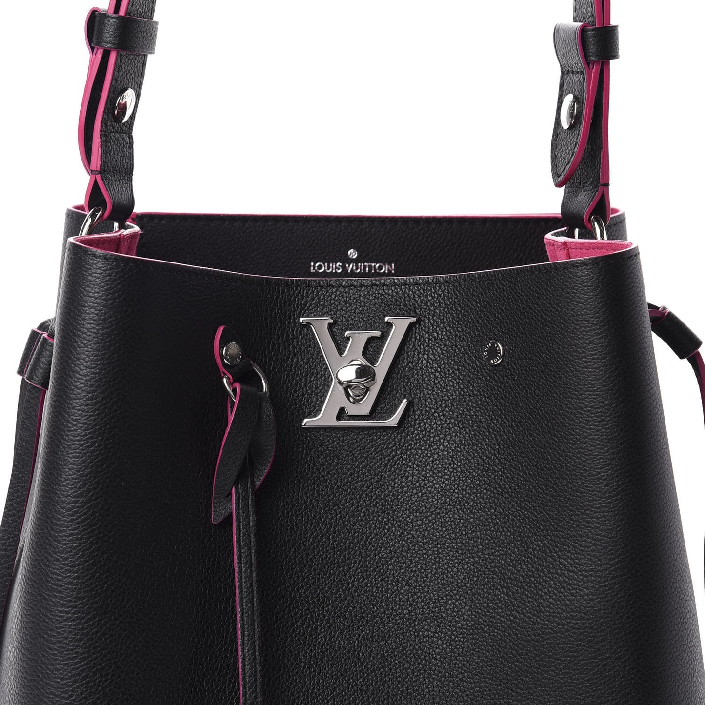 Calfskin Lockme Bucket Black