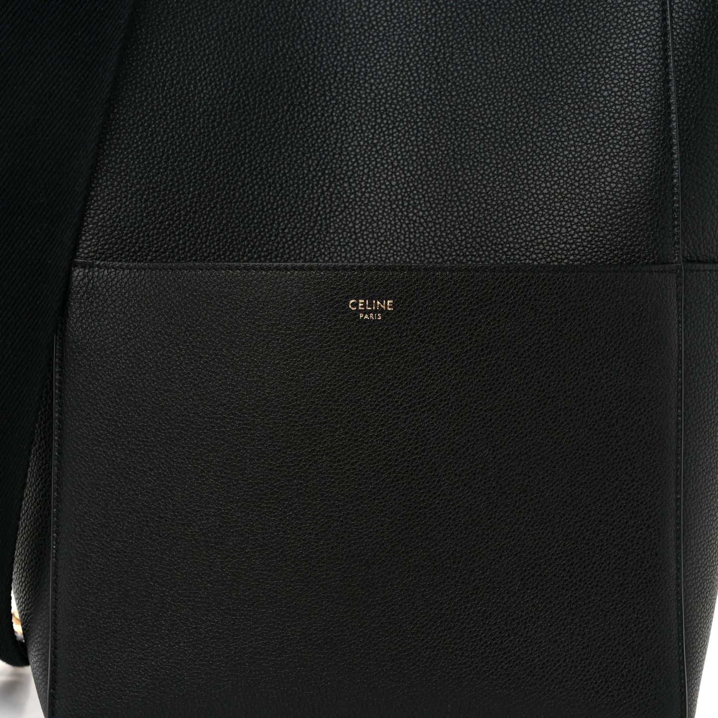 Soft Grained Calfskin Sangle Bucket Bag Black