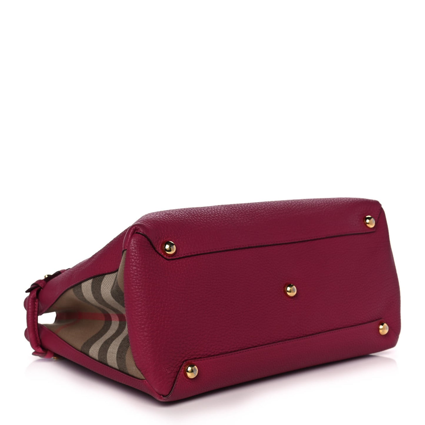 Grainy Calfskin House Check Medium Banner Tote Mahogany Red