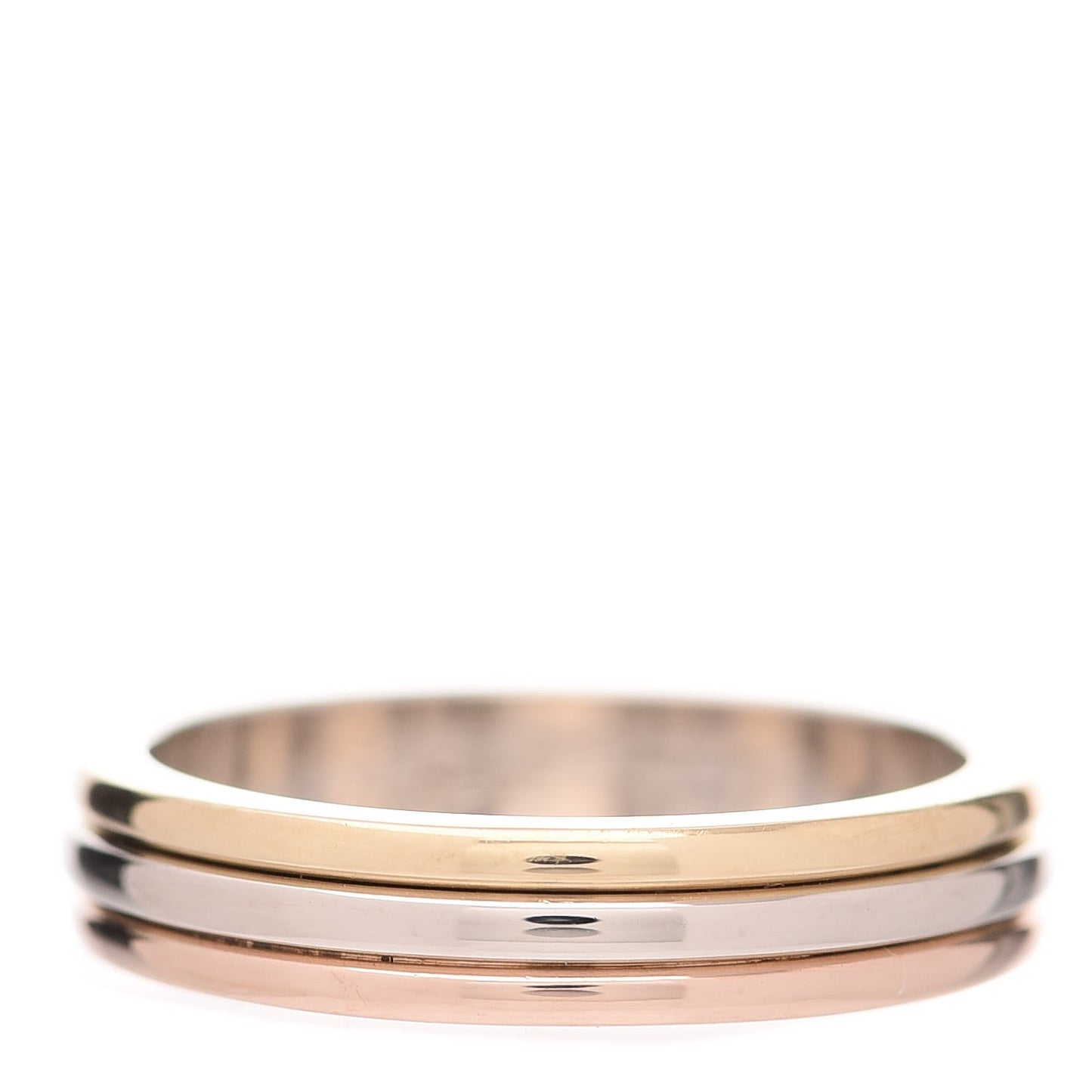 18K Pink White Yellow Gold 3.5mm Trinity Wedding Band Ring 49 4.75