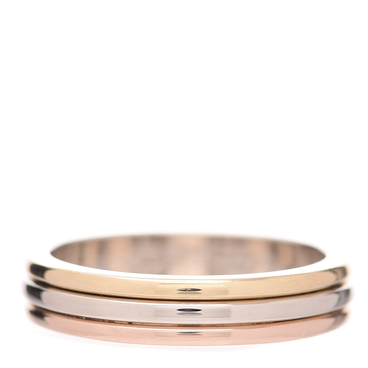 Cartier 18K Pink White Yellow Gold 3.5mm Trinity Wedding Band Ring 49 4.75 1 of 5