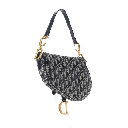 Christian Dior Oblique Saddle Bag Blue 3 of 10