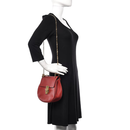 Chloe Grained Lambskin Drew Shoulder Bag Plaid Red 2 of 18