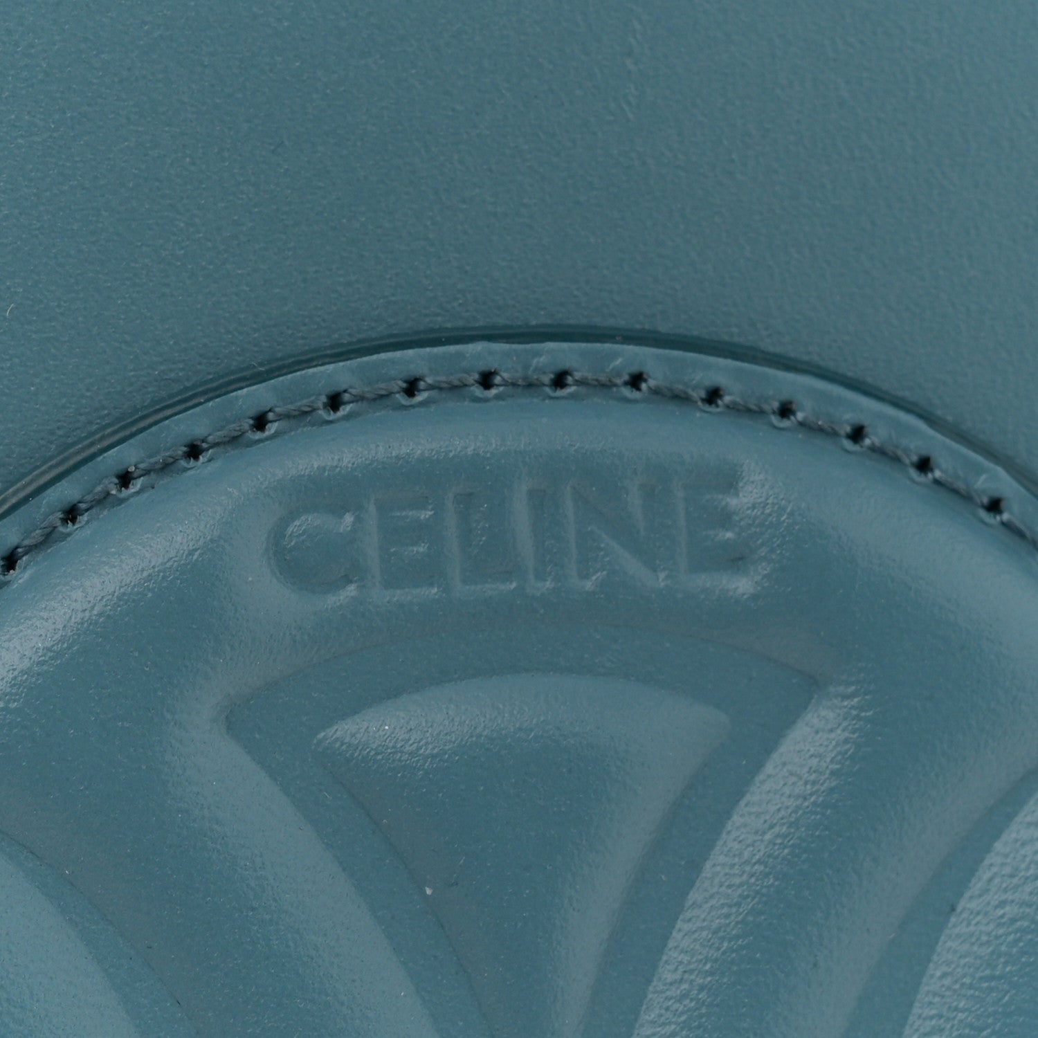Celine Smooth Calfskin Cuir Triomphe Oval Bag Denim 6 of 11