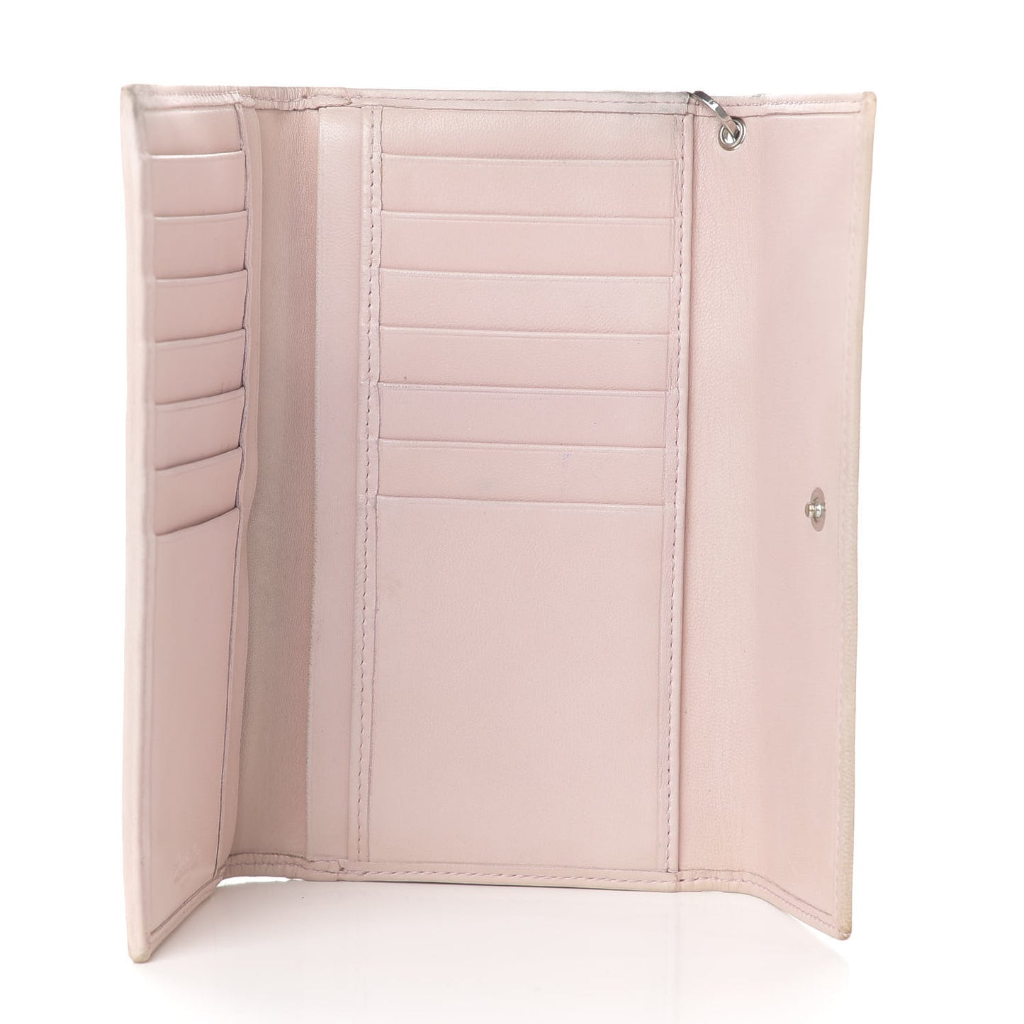Lambskin Cannage Lady Dior Flap Wallet Light Pink