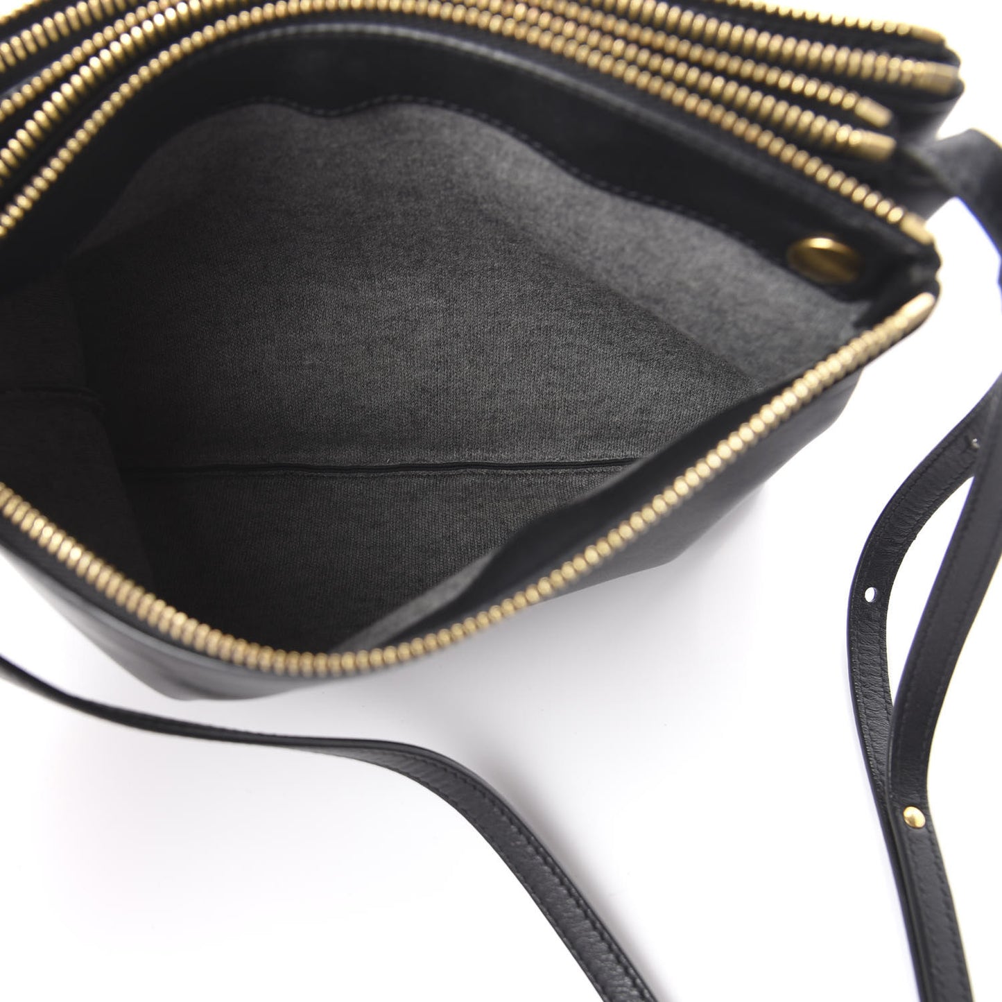 Lambskin Large Trio Crossbody Bag Black