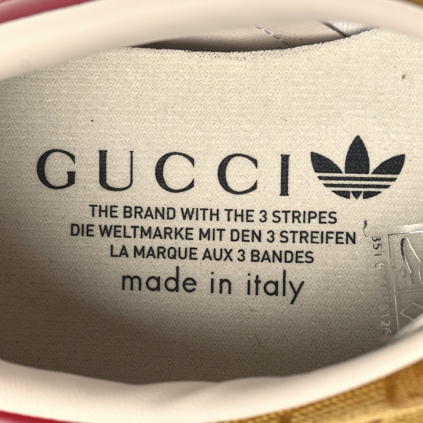 X ADIDAS Vintage GG Monogram Mens Gazelle Sneakers 11 Mid Natural Nut Off White