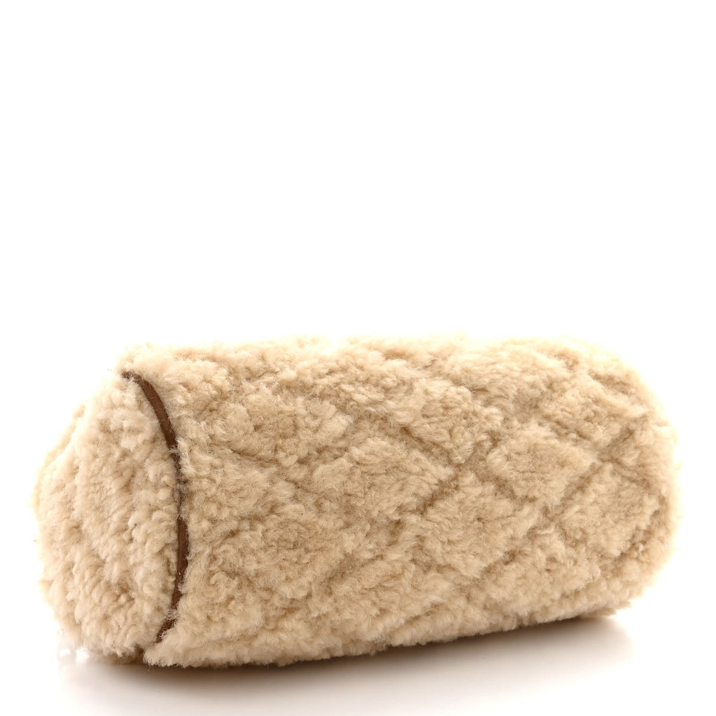 Shearling Monogram Mini Sade Tube Bag Natural