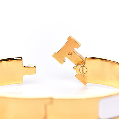 Hermes Enamel Narrow Clic Clac H Bracelet PM White 3 of 4