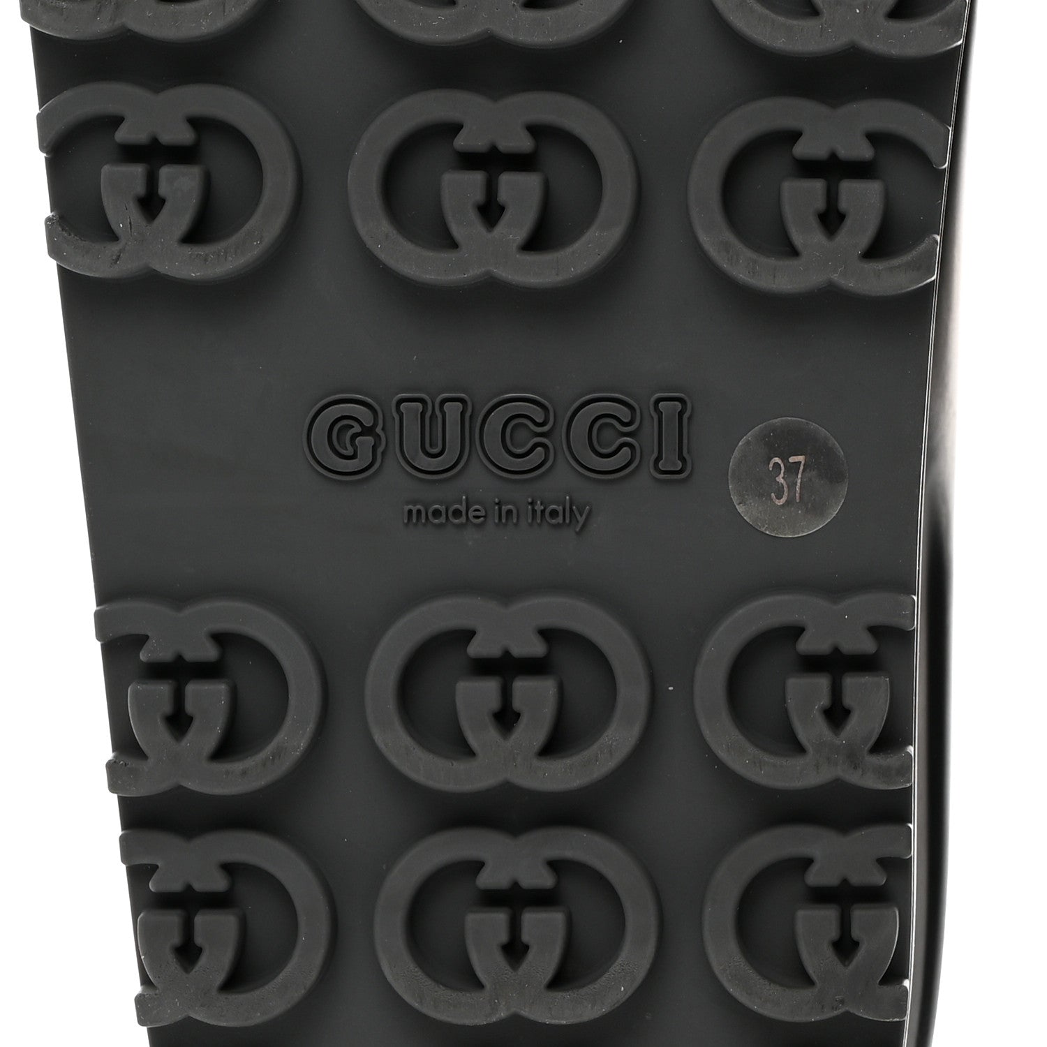 Gucci Soft Rubber Womens Interlocking G Platform 42mm Slide Sandals 37 Black 8 of 9