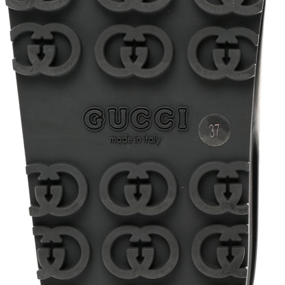 Gucci Soft Rubber Womens Interlocking G Platform 42mm Slide Sandals 37 Black 8 of 9