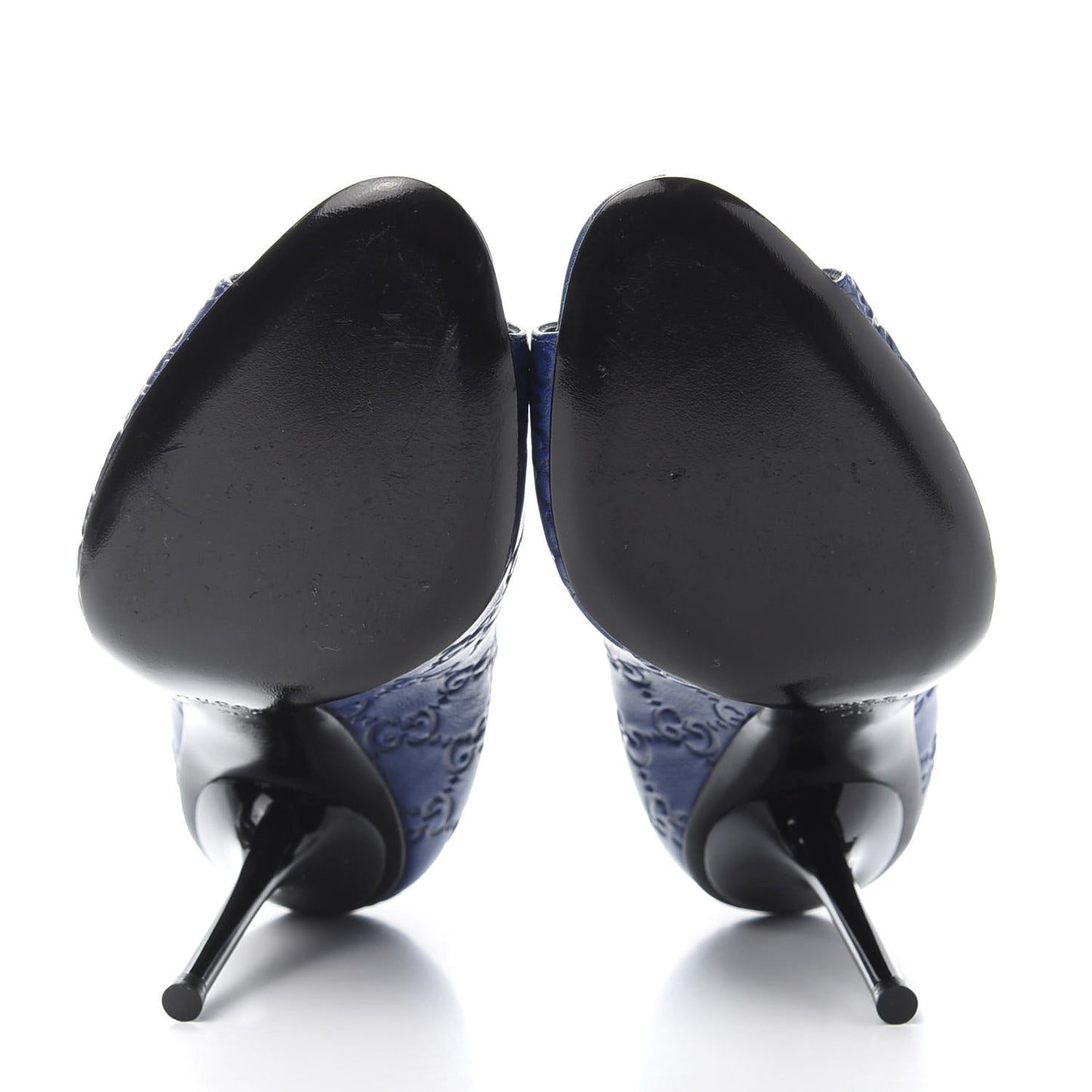 Soft Guccissima GG Peep Toe Heels 36 Blu Cina