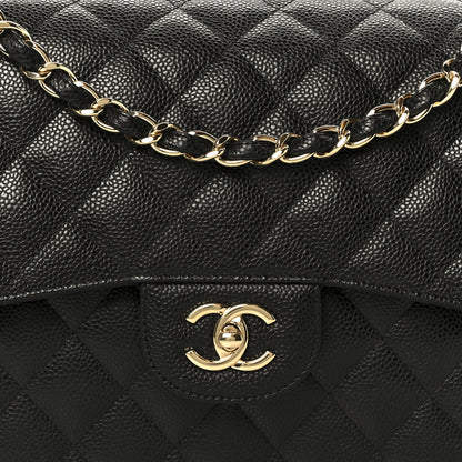 Chanel Caviar Quilted Jumbo Double Flap Black 9 of 11