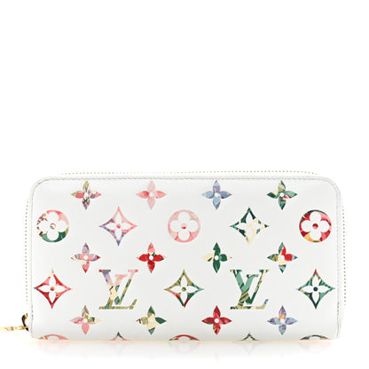Louis Vuitton Lambskin Embossed Monogram LV Garden Coussin Zippy Wallet Cream 1 of 9