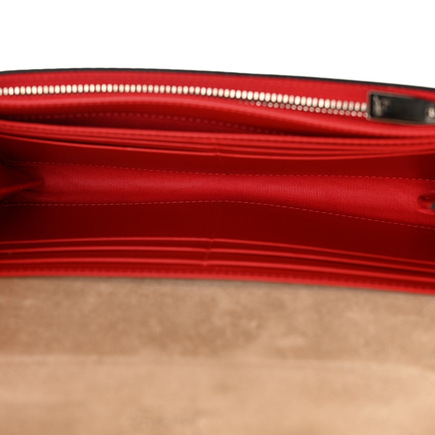 Patent Calfskin Pearl Boudoir Glitter Chain Wallet Platinum