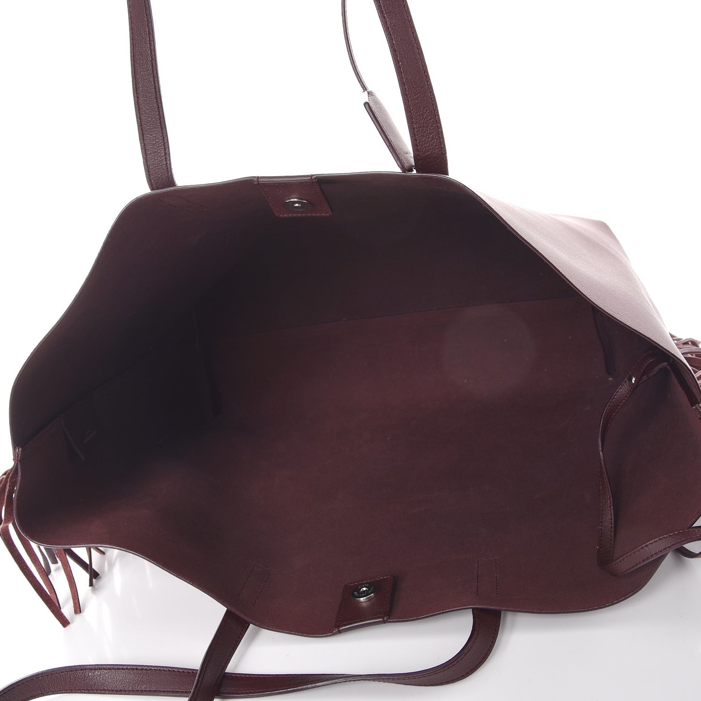 Calfskin Large Fringe Shopping Tote Amaranto