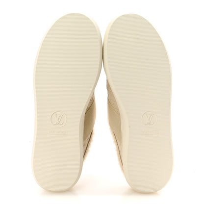 Louis Vuitton Suede Monogram Debossed Shearling Lous Open Back Sneakers 38 Light Beige 6 of 10