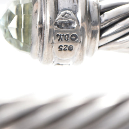 David Yurman Sterling Silver Diamond Prasiolite 7mm Cable Classics Bracelet 5 of 6