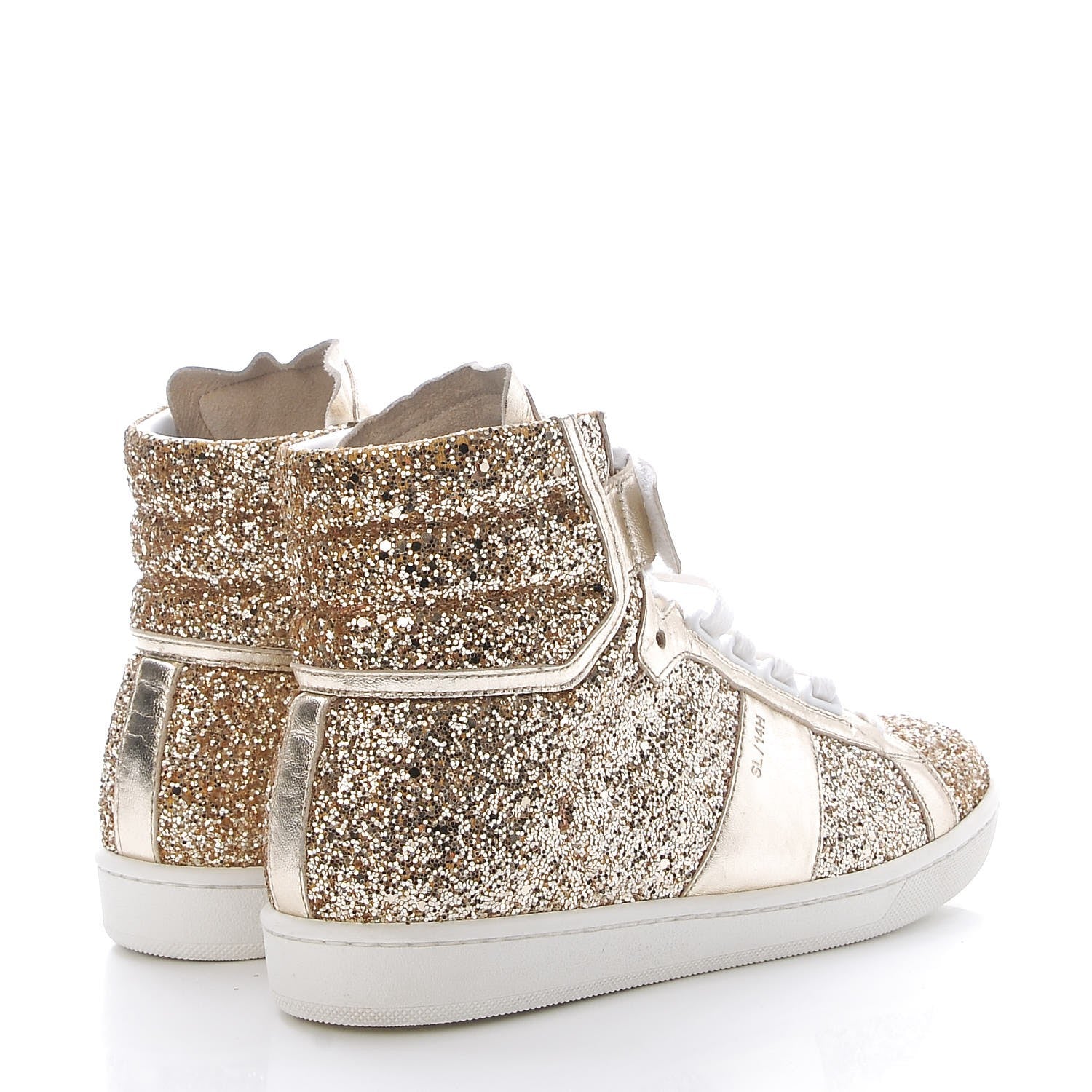 Saint Laurent Nappa Glitter Court Classic SL/14H High Top Sneakers 36.5 Platino 4 of 11