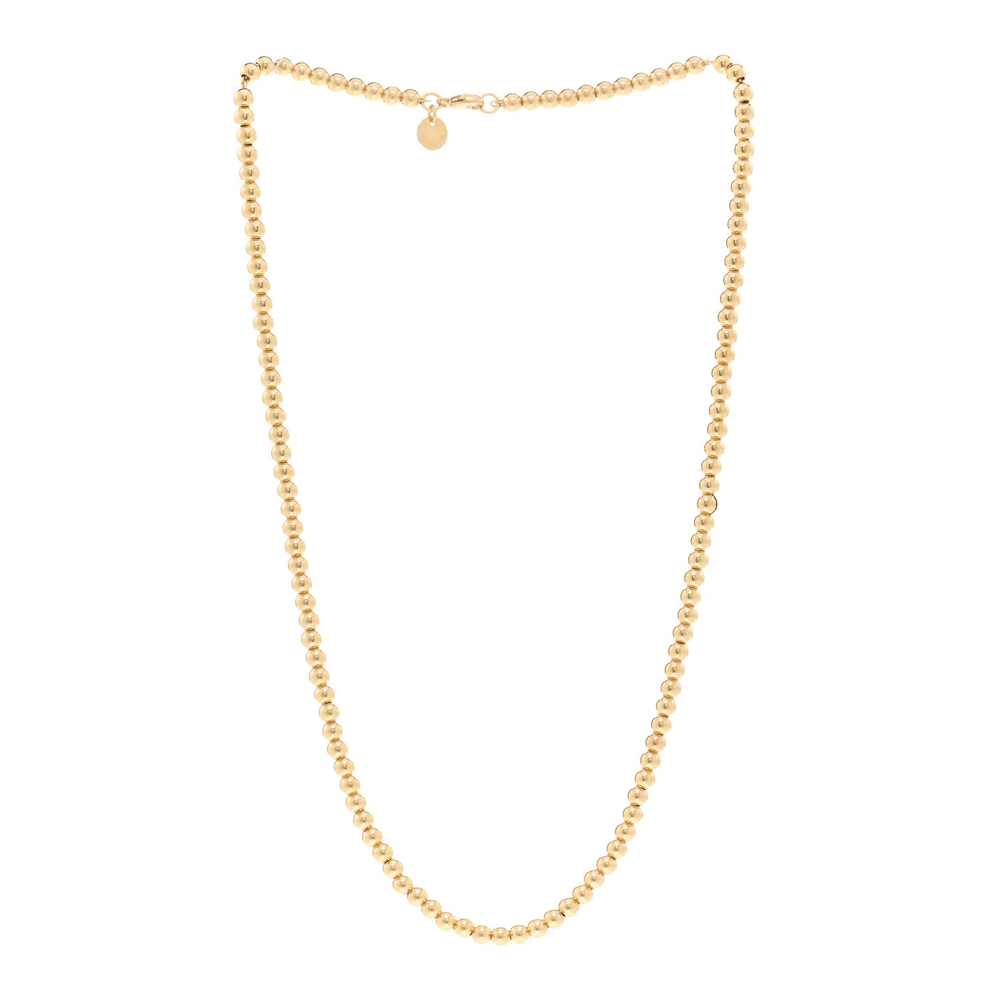 18K Yellow Gold 4mm Bead Necklace