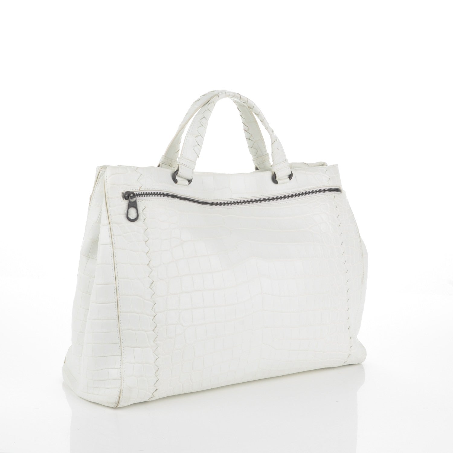 Bottega Veneta Crocodile Tote Bianco White 3 of 7