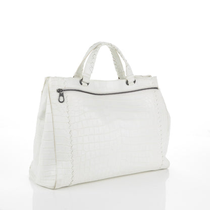Bottega Veneta Crocodile Tote Bianco White 3 of 7