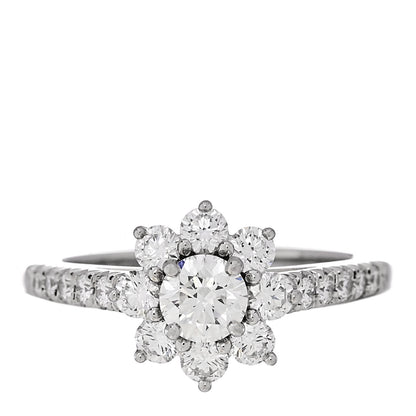 Harry Winston Platinum Diamond Petite Sunflower Ring 49 4.75 1 of 7