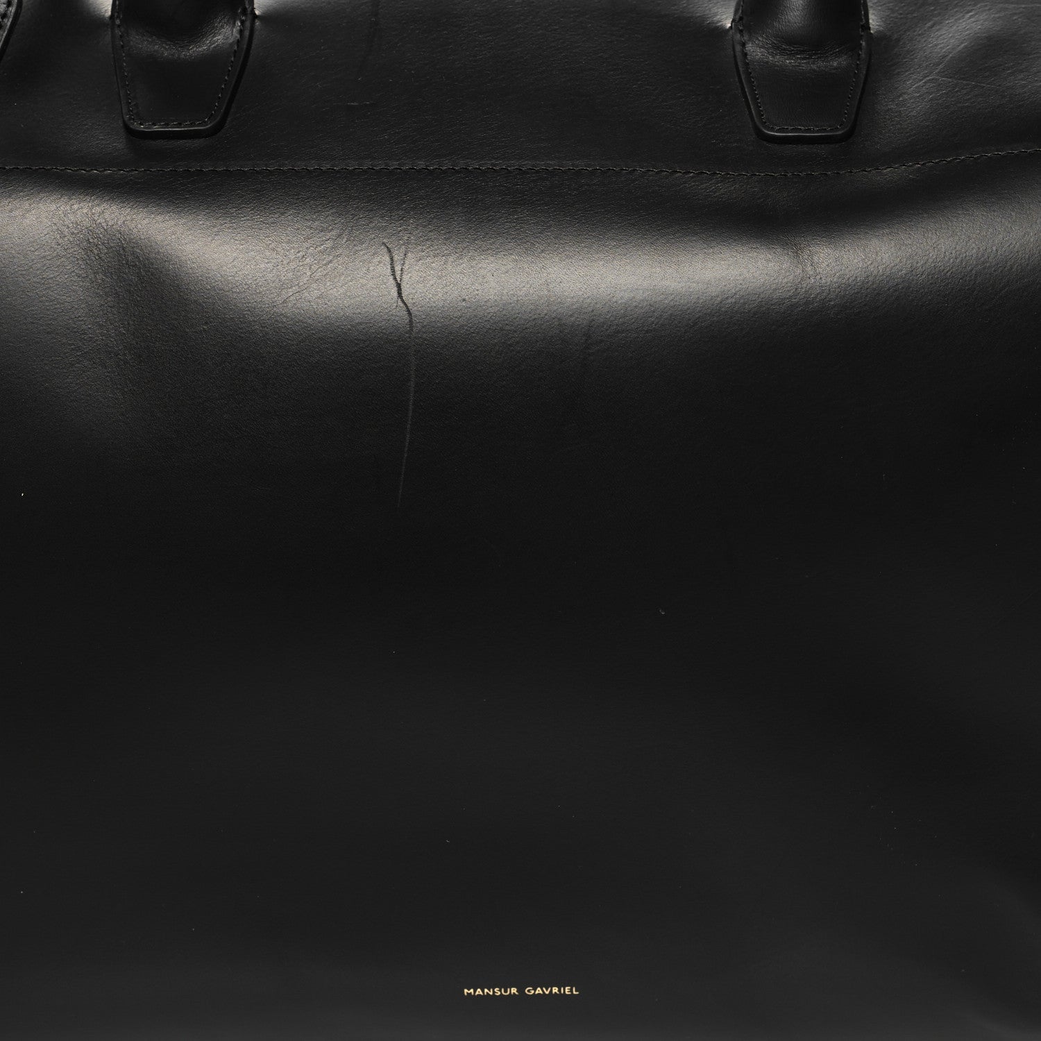 Mansur Gavriel Calfskin Holdall Duffle Bag Black 6 of 11
