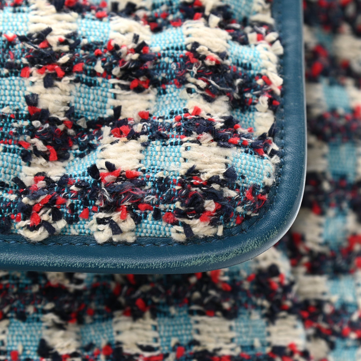 Lambskin Tweed Maxi Flap Blue Multicolor