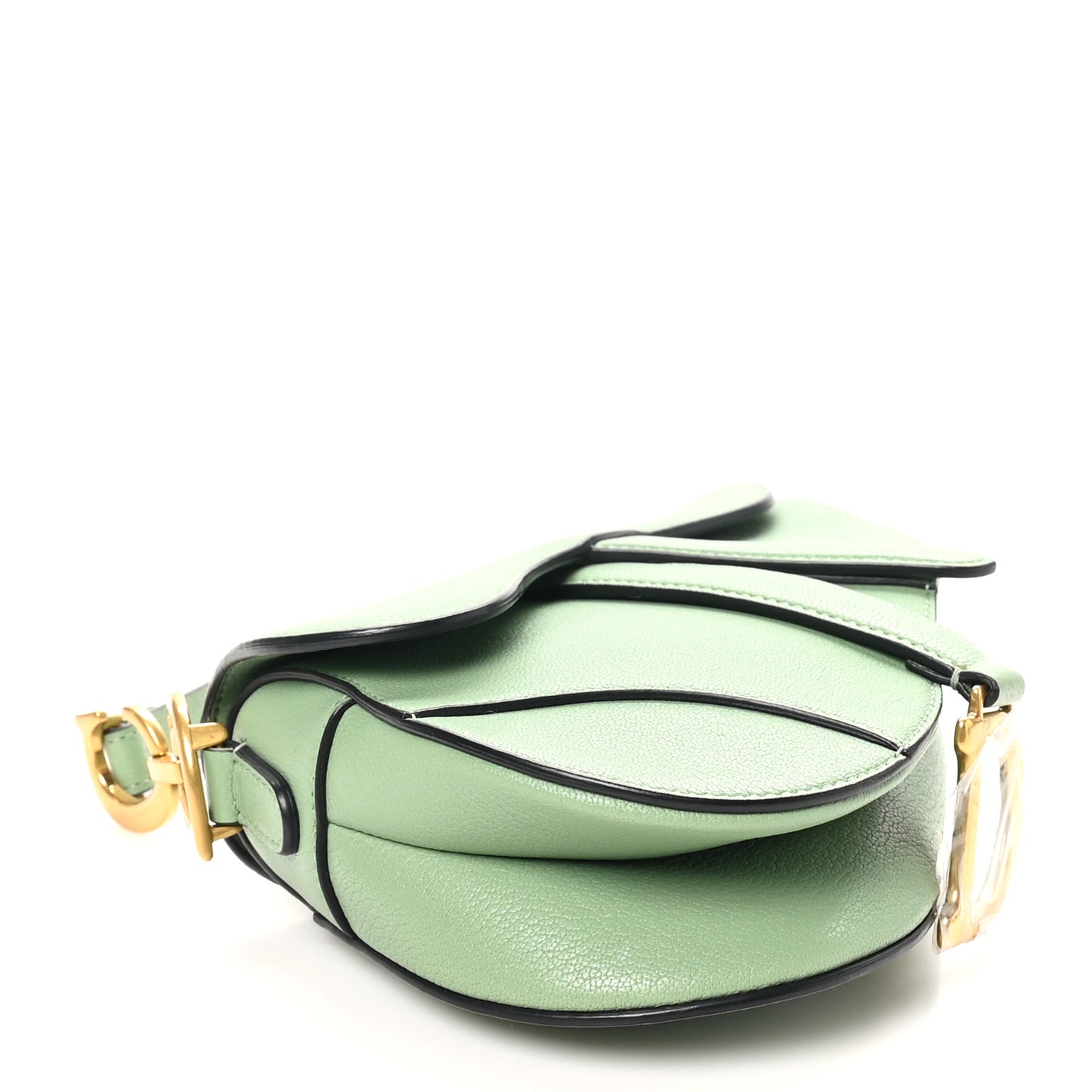 Goatskin Mini Saddle Bag Sage Green