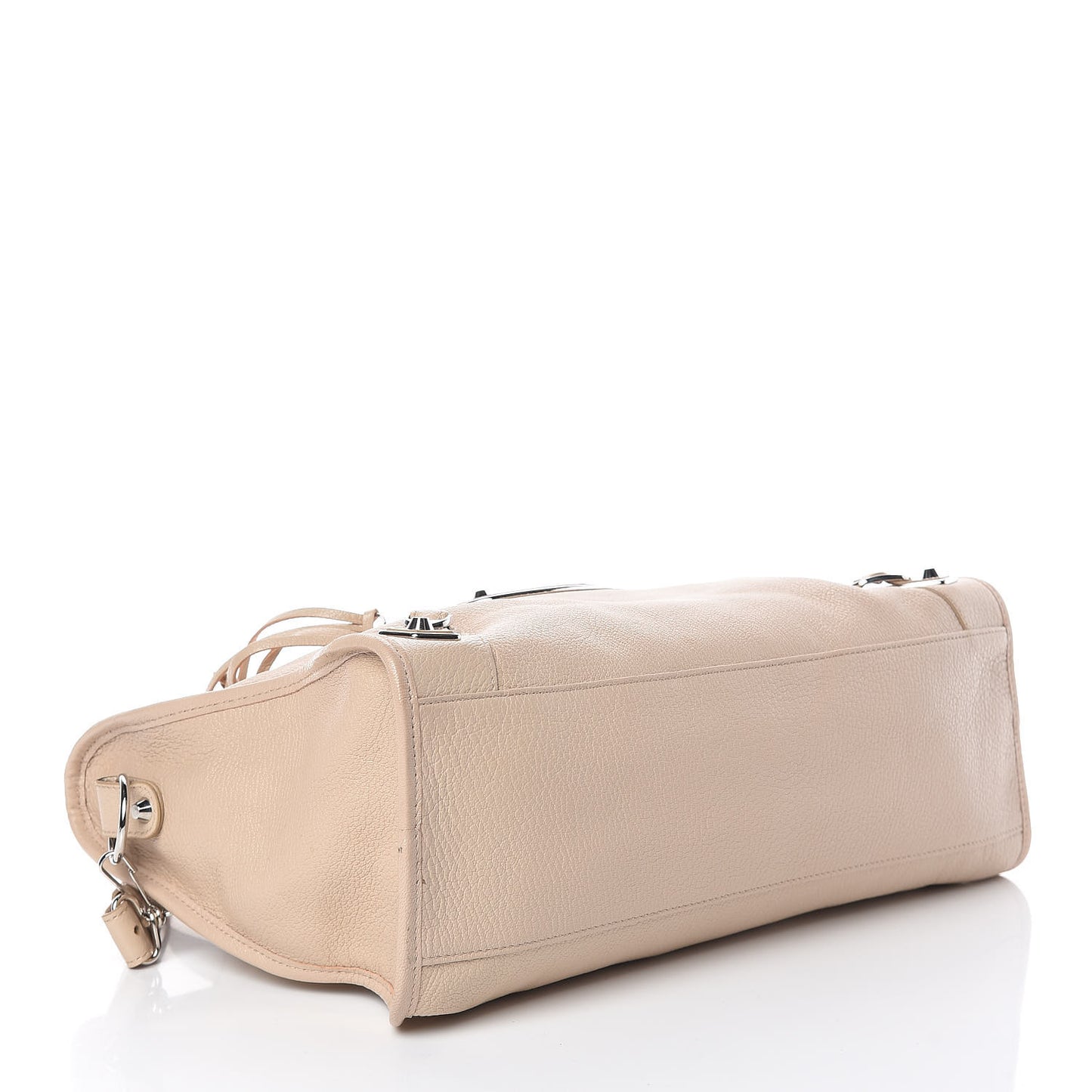 Chevre Silver Metallic Edge Hardware City Beige Tapioca