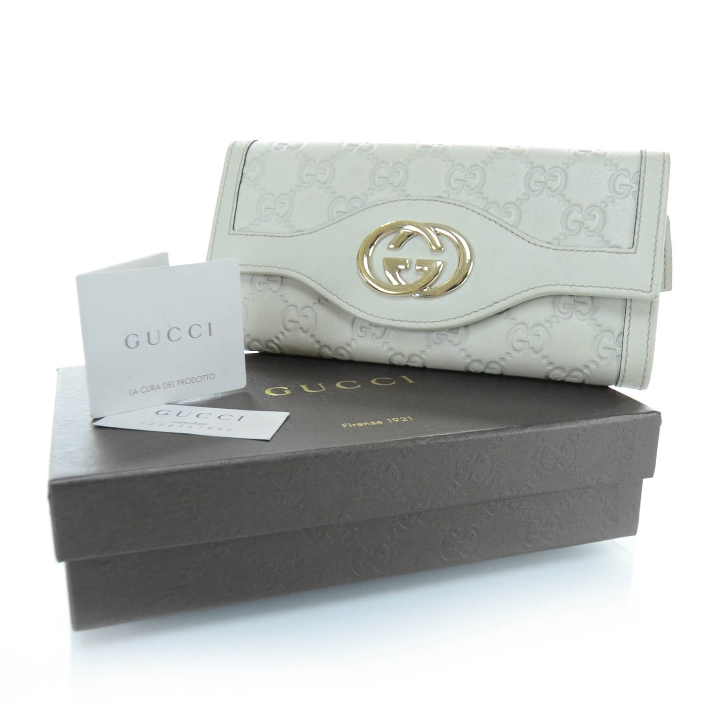 Guccissima Sukey Continental Wallet Off White