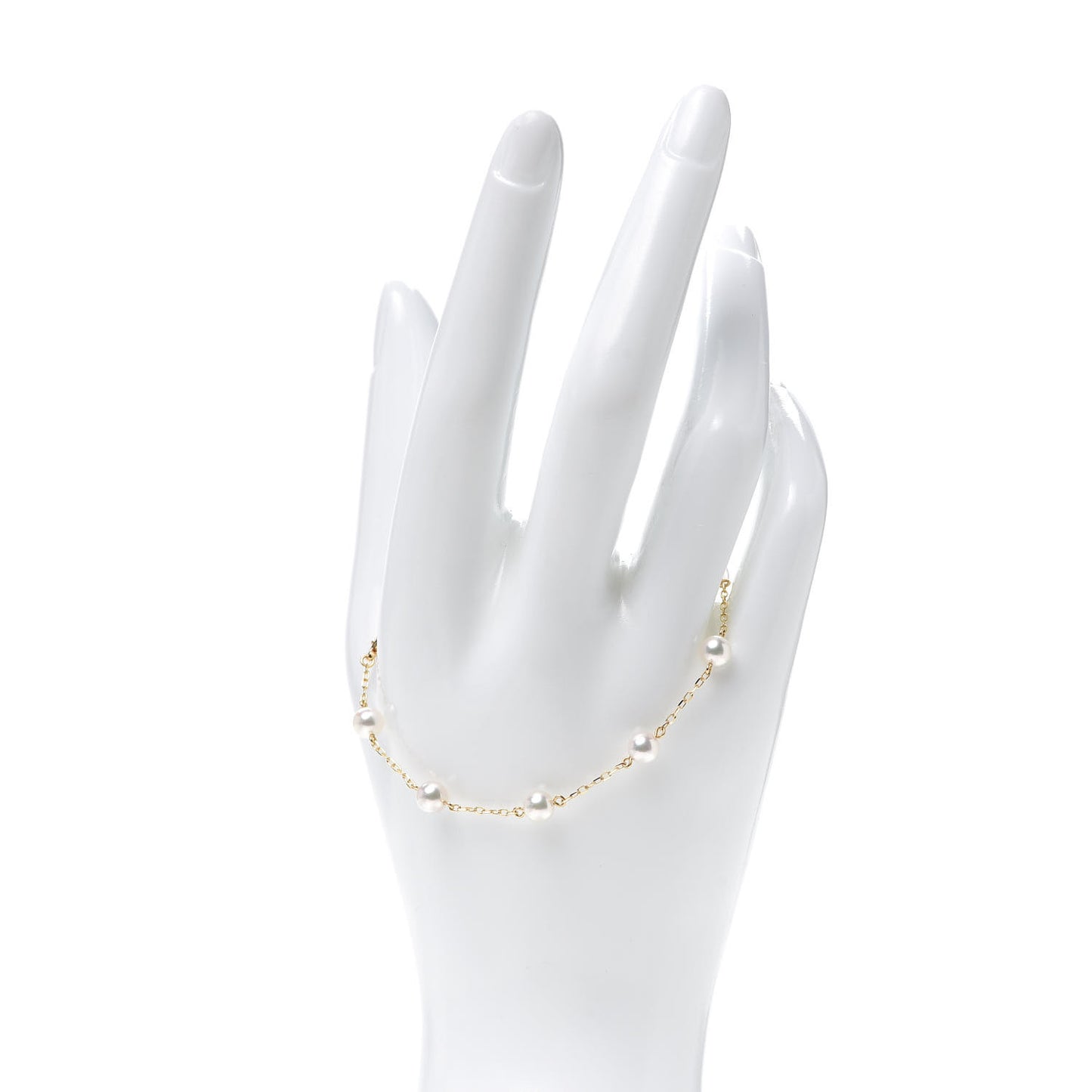 18K Yellow Gold Akoya Pearl 5mm Station Bracelet
