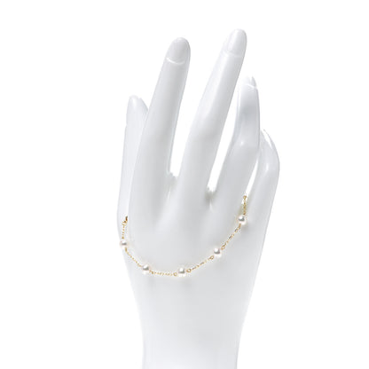 Mikimoto 18K Yellow Gold Akoya Pearl 5mm Station Bracelet 2 of 6