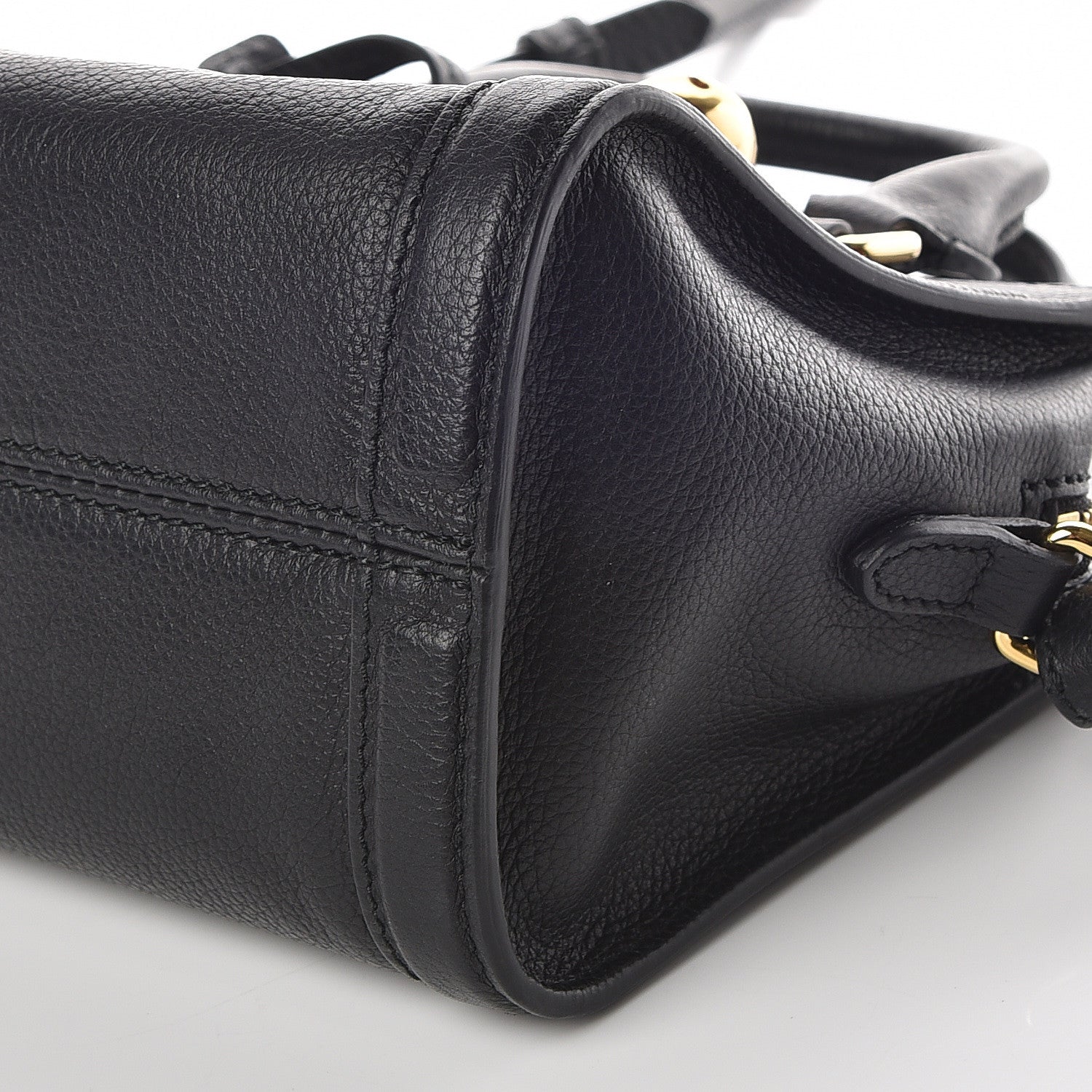 Alexander McQueen Pebbled Calfskin Mini Padlock Tote Black 6 of 9