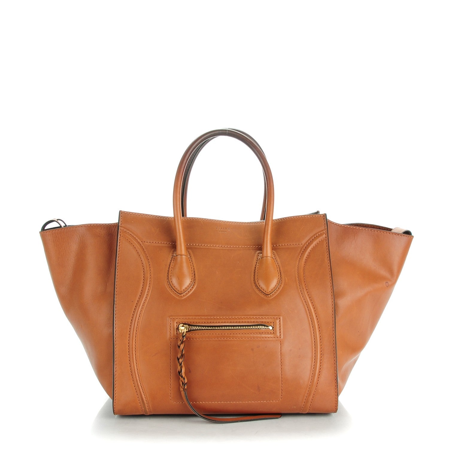 Celine Natural Calfskin Medium Phantom Luggage Tan 1 of 13