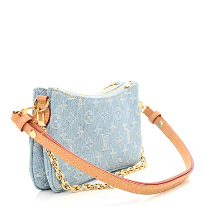 Louis Vuitton Monogram Denim Liv Pochette Sky Blue 3 of 11