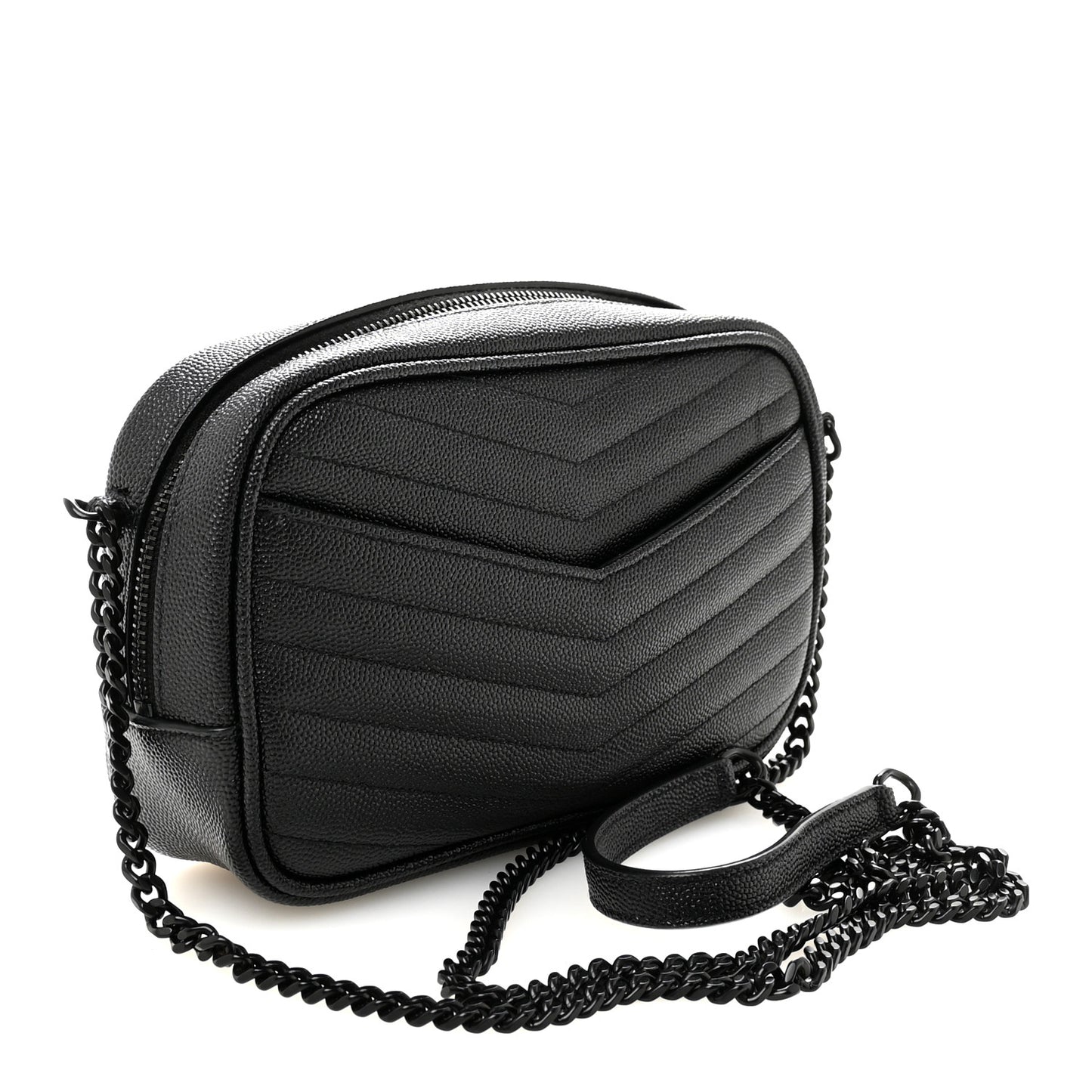 Grain De Poudre Matelasse Monochrome Monogram Mini Lou Camera Bag Black
